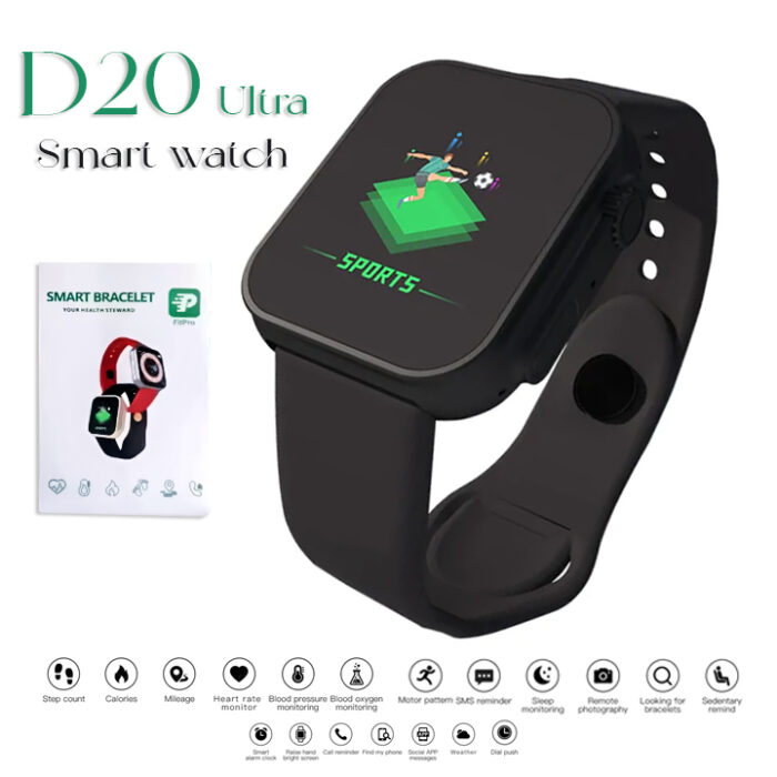 D20 BRACELET HEART RATE, BLOOD PRESSURE, AND BLUETOOTH MONITOR BLACK