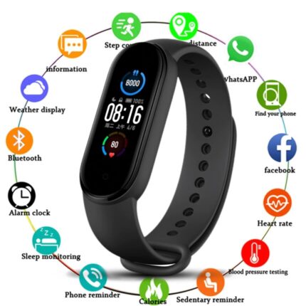 NEW M5 BAND SPORT WRISTBAND HEART RATE AND BLOOD PRESSURE MONITOR FOR iOS AND ANDROID